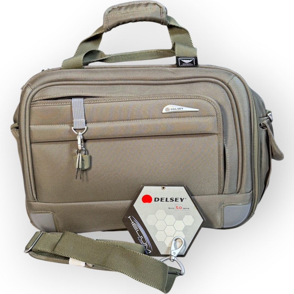 Delsey Helium Matrix Personal Bag Sage Green Lightweight Travel Laptop Utility